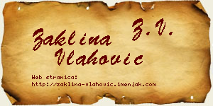 Žaklina Vlahović vizit kartica